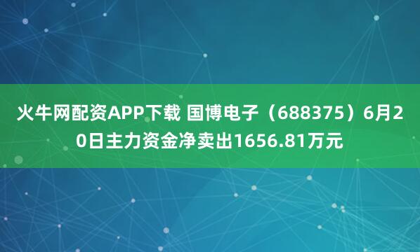 火牛网配资APP下载 国博电子（688375）6月20日主力资金净卖出1656.81万元